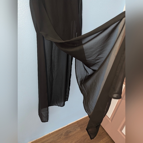 Forever 21 Black Sheer Maxi Skirt with Lined Slip - Picture 3 of 6